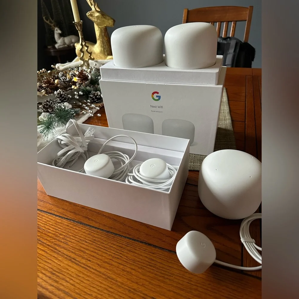 Google Nest Wifi 3 Pack (AC2200 Mesh Router with 2 Points) w/6600 Sq Ft Coverage